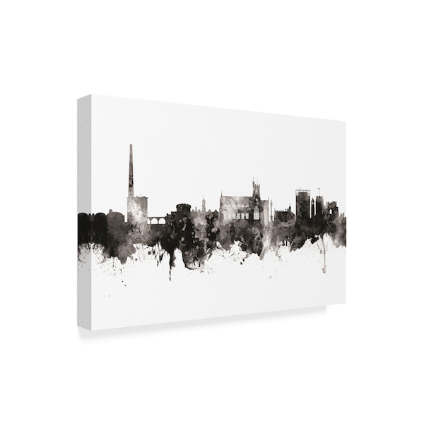 Michael Tompsett 'Carlisle England Skyline Black White' Canvas Art,16x24